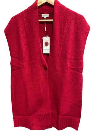 Fields V neck Long Vest With one Button