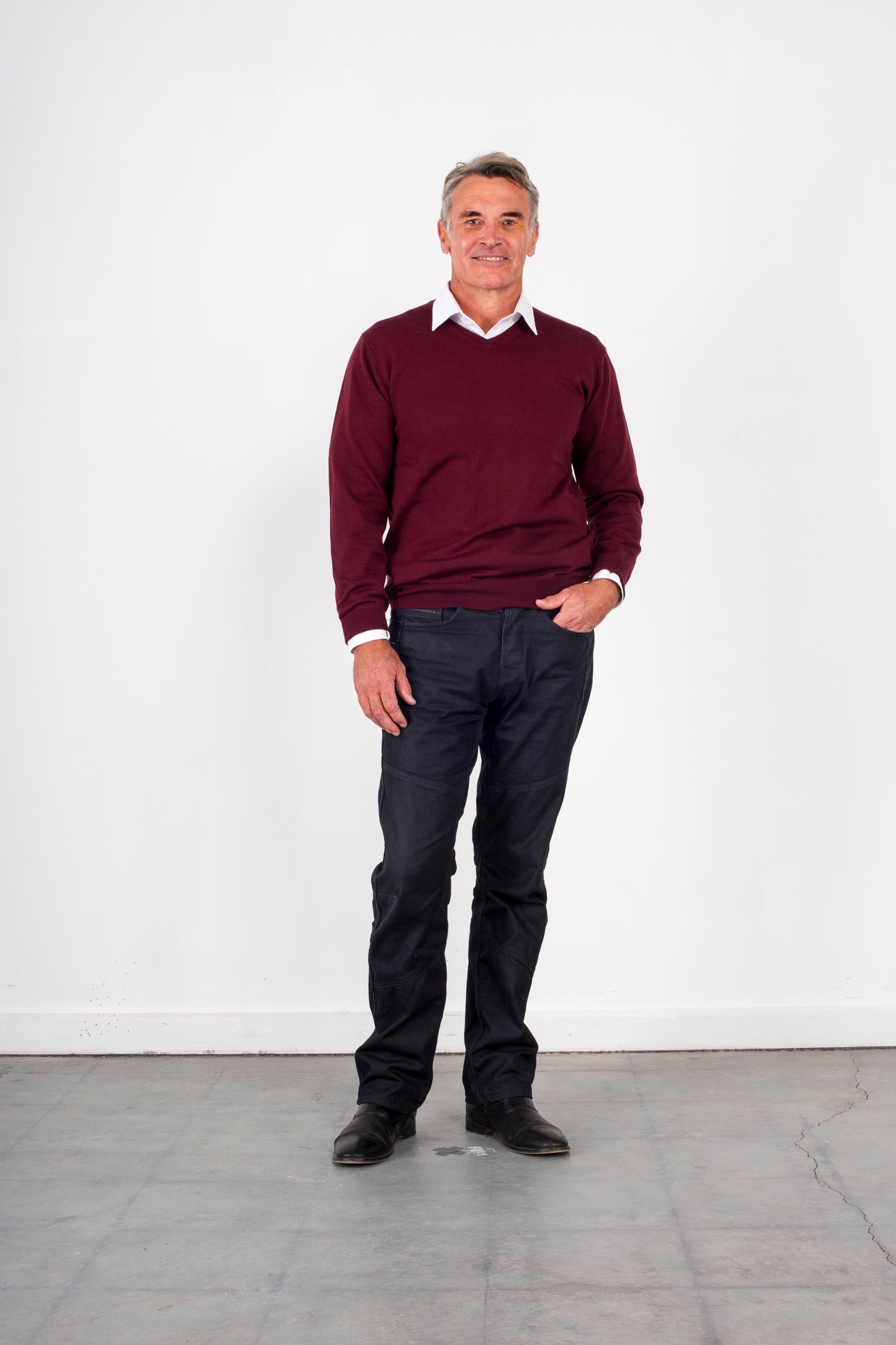 ANSETT knitwear V-Neck Jumper Fine Gage