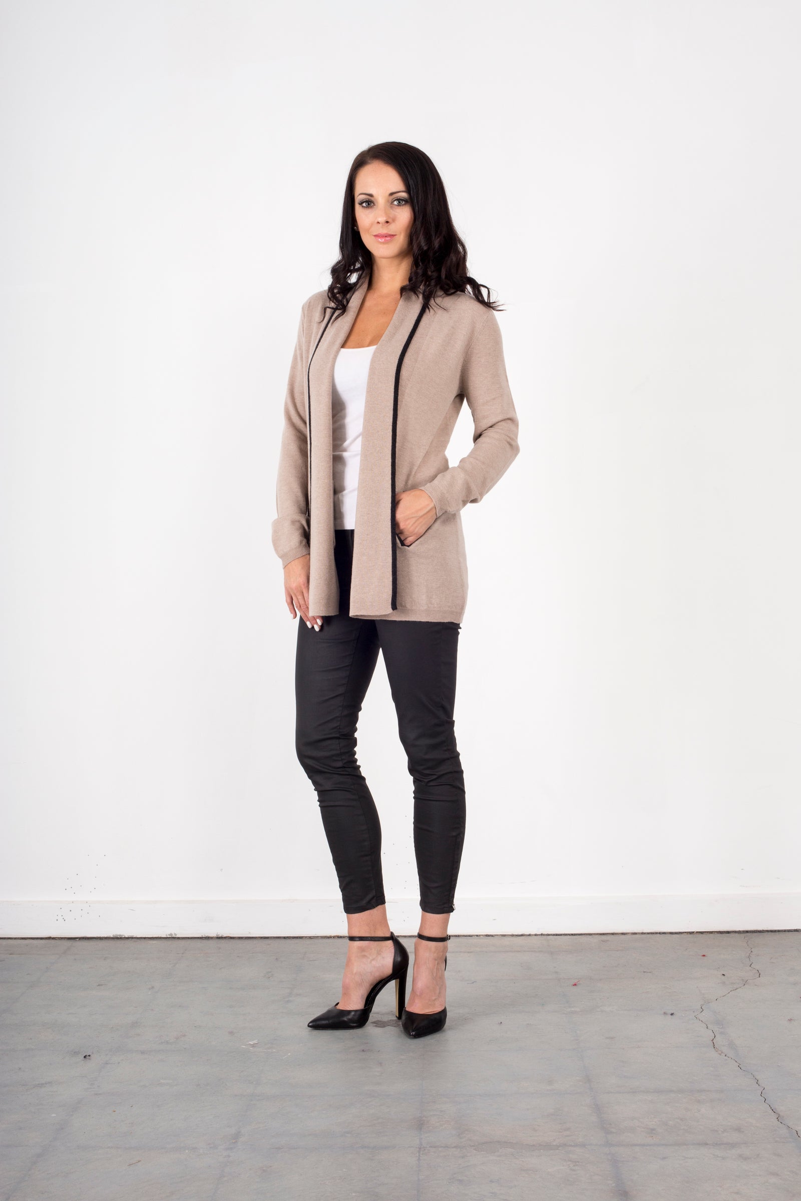 Contrast Trim Cardi with pockets only S left