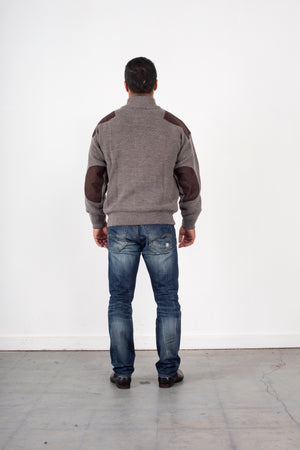 ANSETT Full Zip Jacket With Suede Patches & Pockets