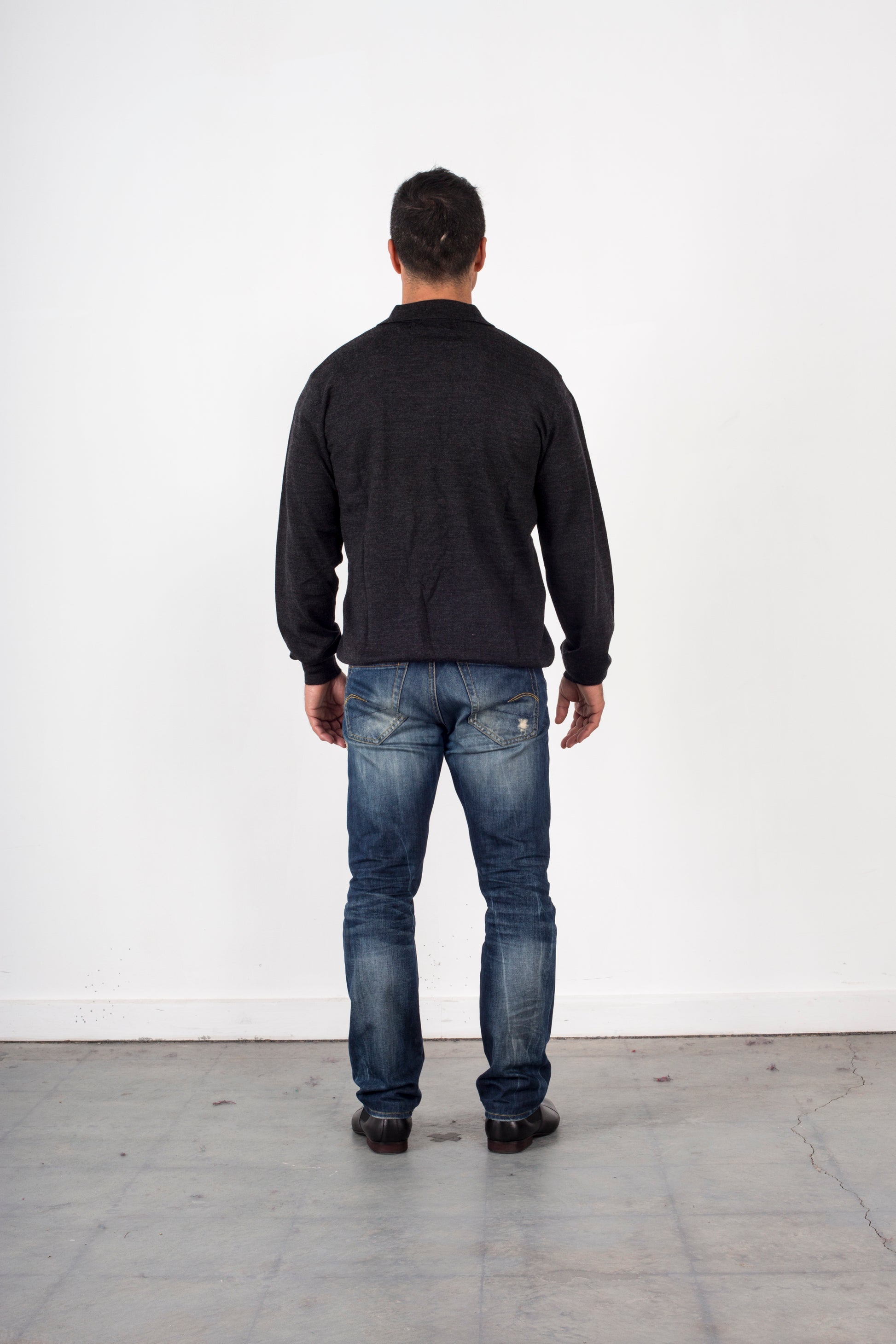 grey 1/4 ZIP PULLOVER Pure merino wool Ansett knitwear