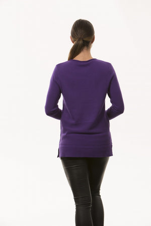 TEXTURED STRIPE PULLOVER