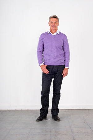 ANSETT knitwear V-Neck Jumper Fine Gage