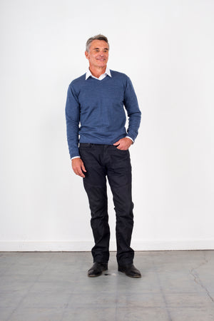 ANSETT knitwear V-Neck Jumper Fine Gage