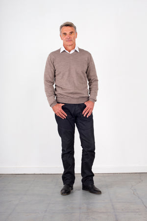 ANSETT knitwear V-Neck Jumper Fine Gage