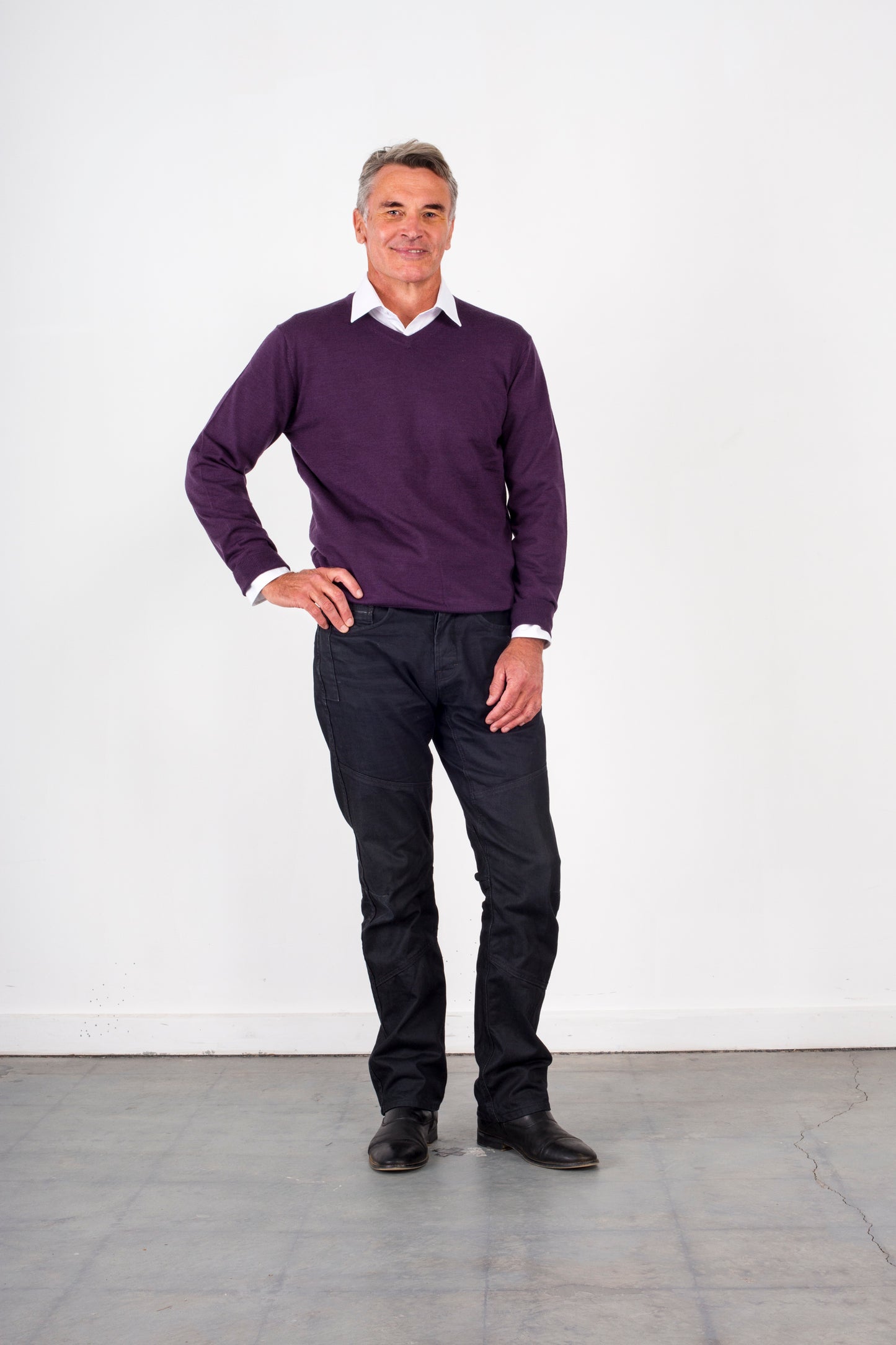ANSETT knitwear V-Neck Jumper Fine Gage