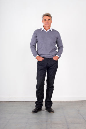 ANSETT knitwear V-Neck Jumper Fine Gage