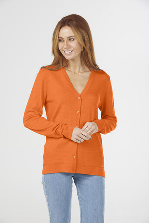 ESSENTIAL JERSEY VEE NECK CARDIGAN (Available only in XS Navy)