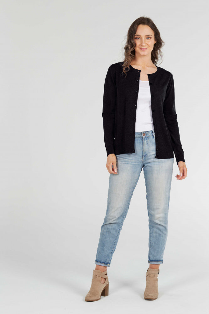 KATE BUTTON TO NECK CARDIGAN