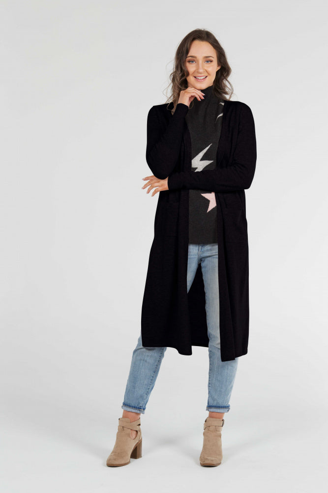 LONGLINE CARDIGAN WITH HIGH SIDE SPLITS Knit-On Australia