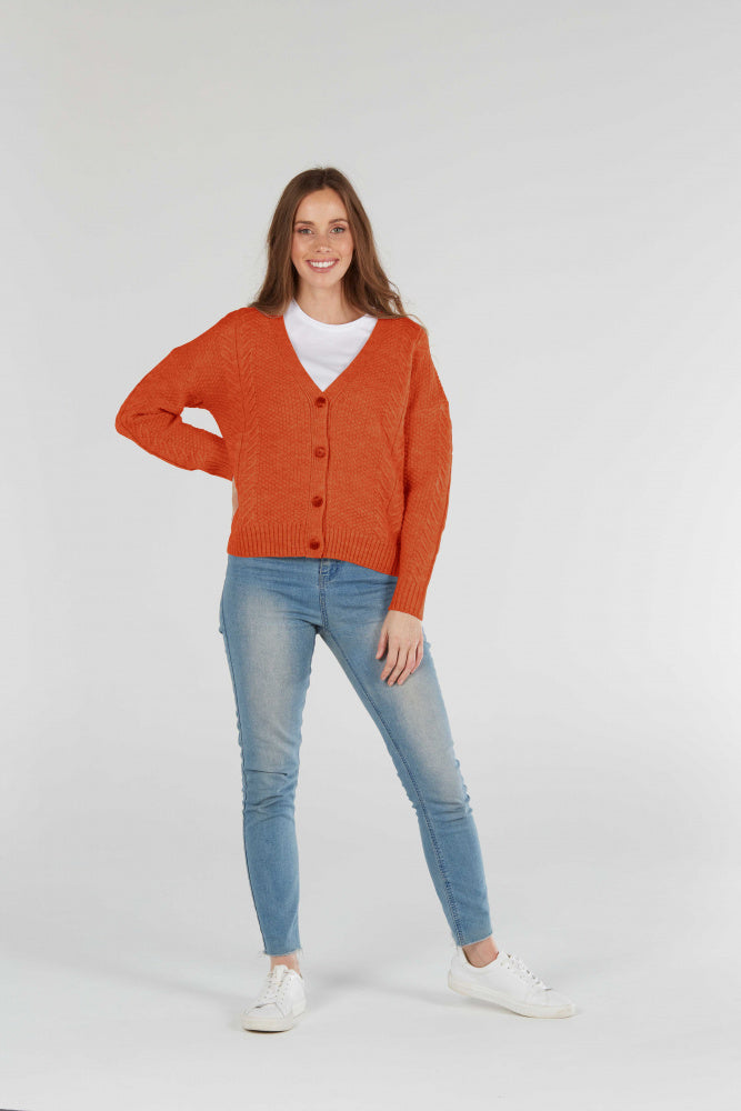 MOSS STITCH CROPPED CARDIGAN