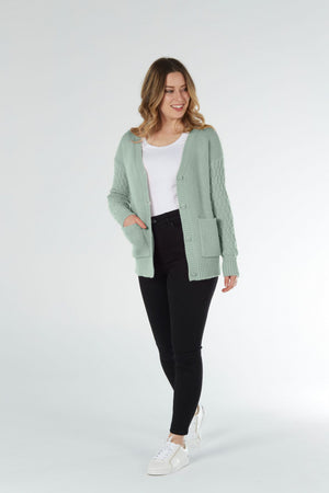 Vee Cardigan With Diamond Sleevs only pink XL