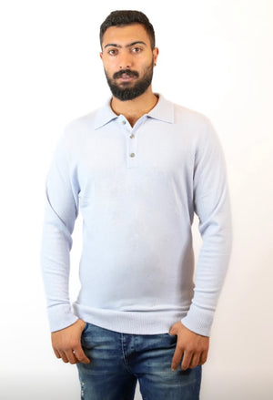 Pure Cashmere Pullover with 3-Button Collar