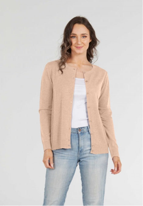 ESSENTIAL BUTTON TO NECK CARDIGAN