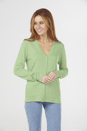 ESSENTIAL JERSEY VEE NECK CARDIGAN (Available only in XS Navy)