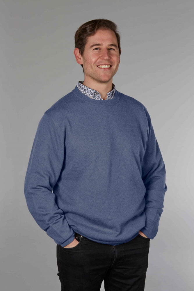 MERINO / CASHMERE ESSENTIAL CREW NECK PULLOVER BRIDGE & LORD