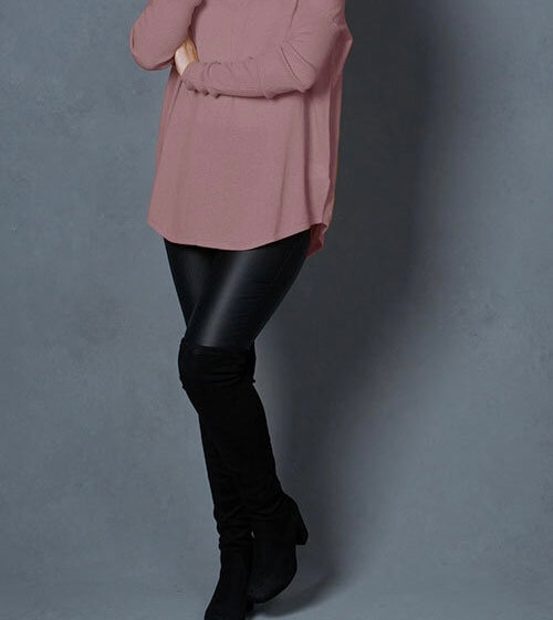 ESSENTIAL CURVED HEM VEE PULLOVER BRIDGE & LORD CASHMERE / MERINO