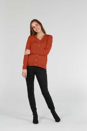 ESSENTIAL JERSEY VEE NECK CARDIGAN (Available only in XS Navy)