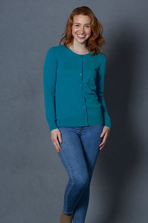 ESSENTIAL BUTTON TO NECK CARDIGAN