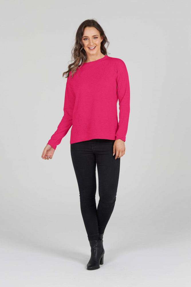 POINTELLE STAR CREW PULLOVER (only 2xL left)