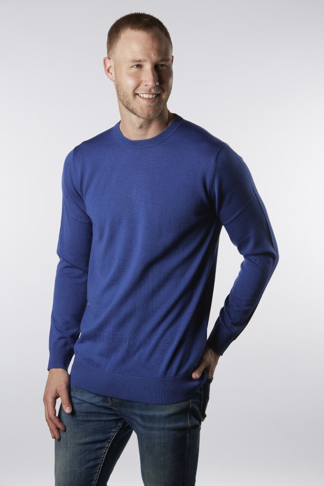 PURE MERINO FINE KNIT ESSENTIAL CREW PULLOVER BRIDGE & LORD