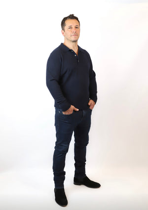 Pure Cashmere Pullover with 3-Button Collar