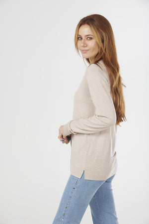 ESSENTIAL JERSEY VEE NECK CARDIGAN (Available only in XS Navy)