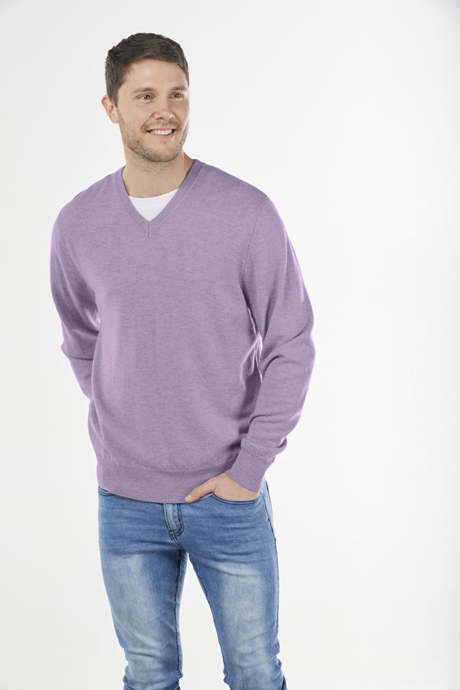MERINO/ CASHMERE ESSENTIAL VEE NECK PULLOVER