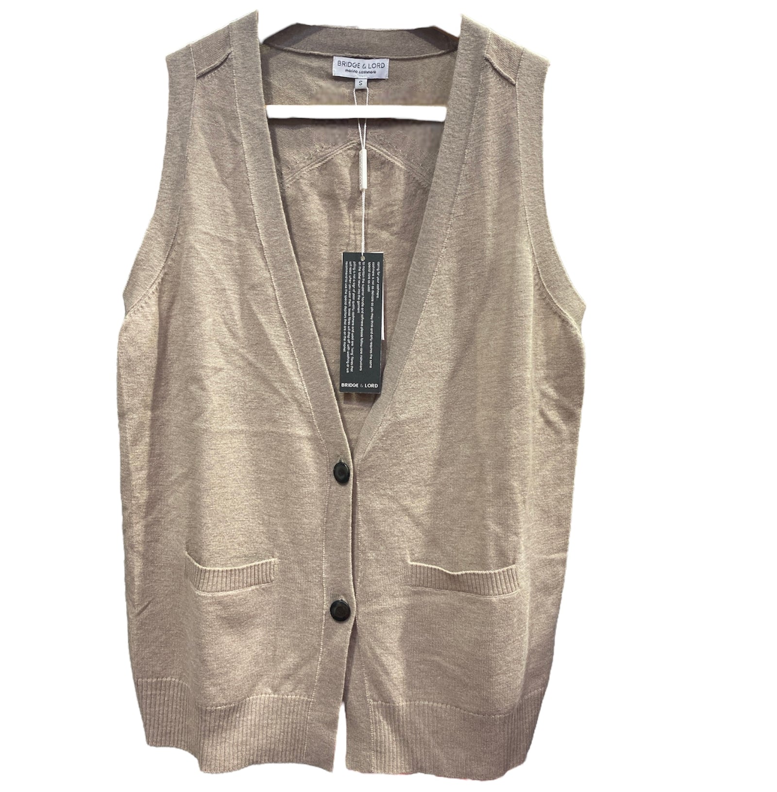 WOMENS CARDIGAN VEST WITH BUTTONS AND POCKETS