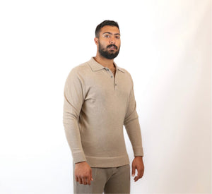 Pure Cashmere Pullover with 3-Button Collar
