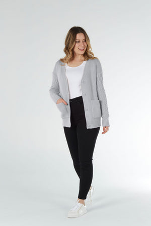 Vee Cardigan With Diamond Sleevs only pink XL