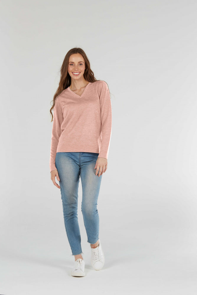FINE PURE WOOL JERSEY VEE PULLOVER