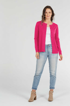 ESSENTIAL BUTTON TO NECK CARDIGAN