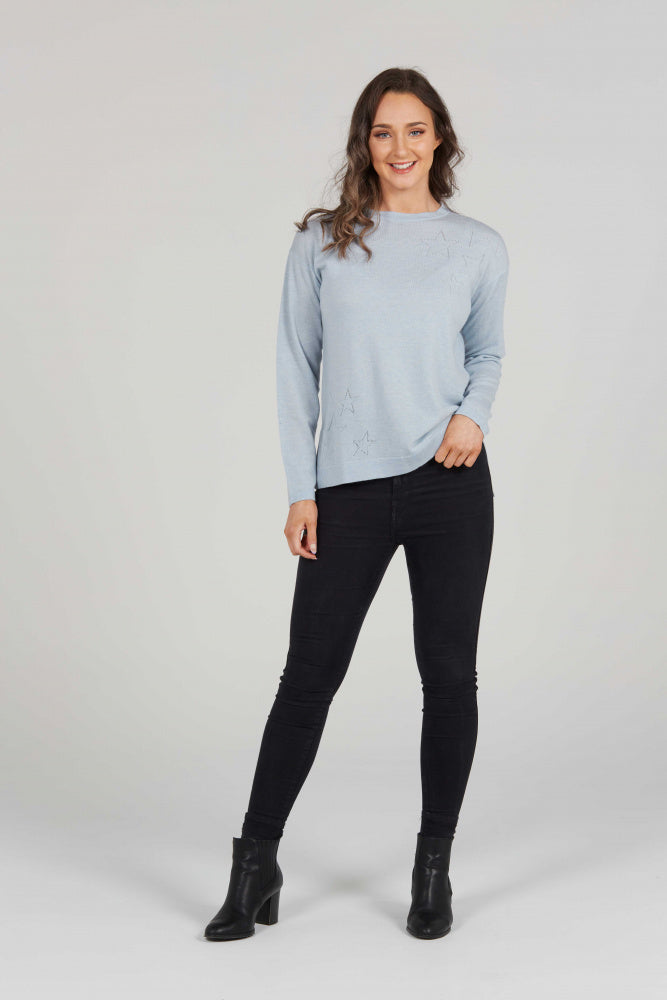 POINTELLE STAR CREW PULLOVER (only 2xL left)